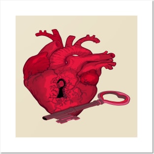 locked heart Posters and Art